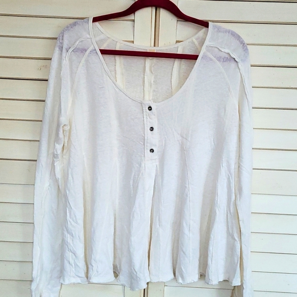 Women's Free People flowy blouse cream color size S